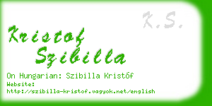 kristof szibilla business card