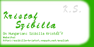 kristof szibilla business card